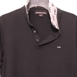 Michael Kors Black Polo Shirt with Logo Collar
